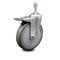 Service Caster 6 Inch Gray Polyurethane Wheel Swivel 3/8 Inch Stem Caster with Total Lock Brake SCC-TSTTL20S614-PPUB-381615 - alternate 1